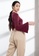 Origin by Zalora red Flare Sleeve Top made from Tencel D3EC4AAAE52E86GS_2
