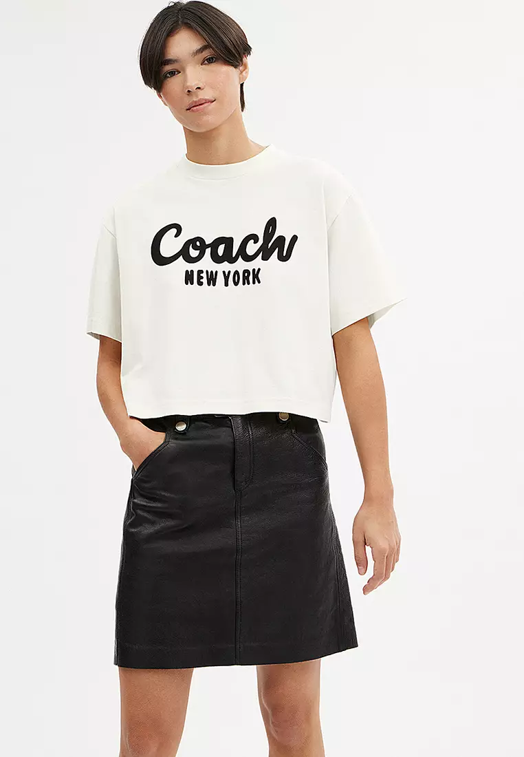 Buy Coach Cursive Signature Cropped T-Shirt 2026 Online | ZALORA