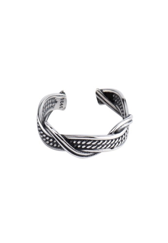 A-Excellence silver Premium S925 Sliver Intertwined Ring 3323FACBE44BFBGS_1