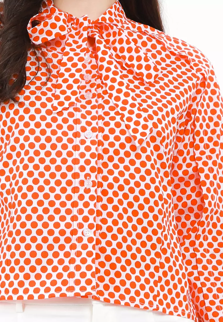Mid Crop Polkadot Shirt