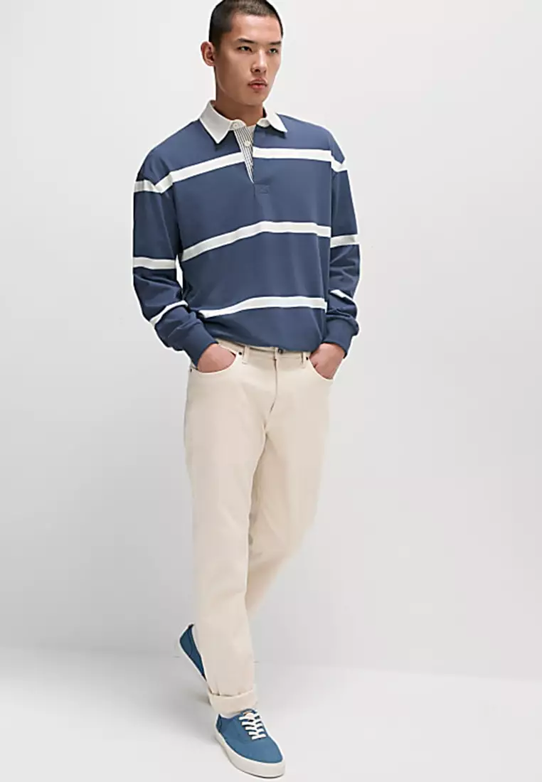 Pure Cotton Striped Rugby Shirt