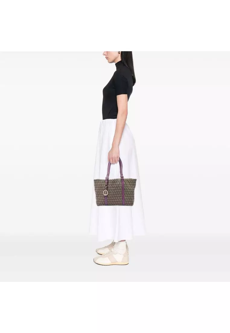 Pre-Loved Fendi Zucchino Canvas Superstar Tote