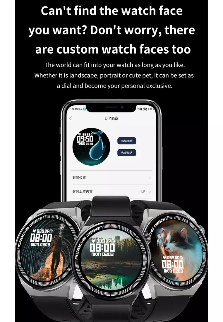 SmartWatch GT8 Anti Air Original Layar Terang 1.28''Pemantauan Tidur Alat pengukur langkah Jam Pintar blacksilver