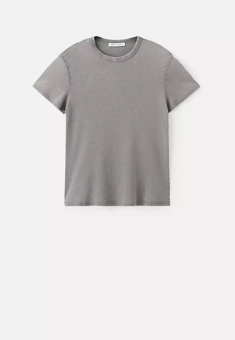Washed-Effect Cotton T-Shirt