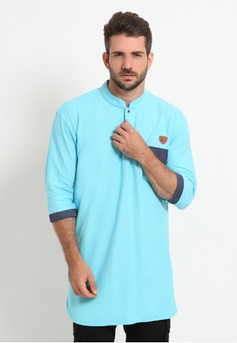 Jual ZAYIDAN Kaos  Gamis  Denim  Pocket Zayidan Bluesky 