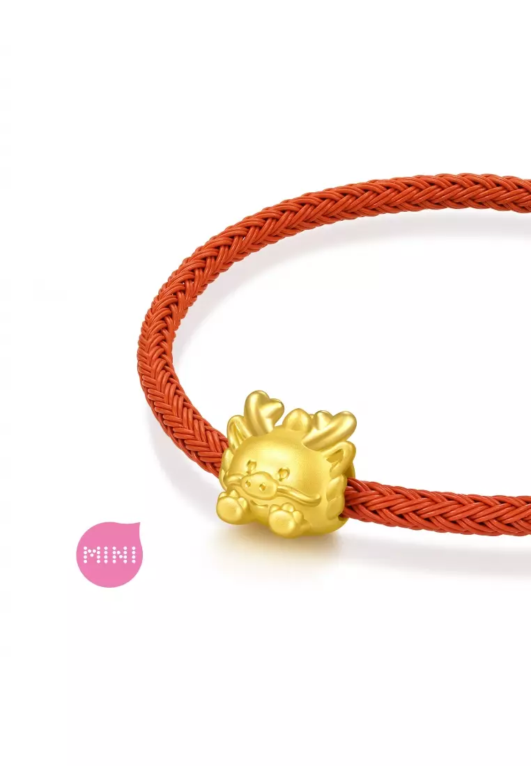 999 24K Gold Chinese Zodiac Dragon charm  for Women & Men  95963C  (Bracelet not included)