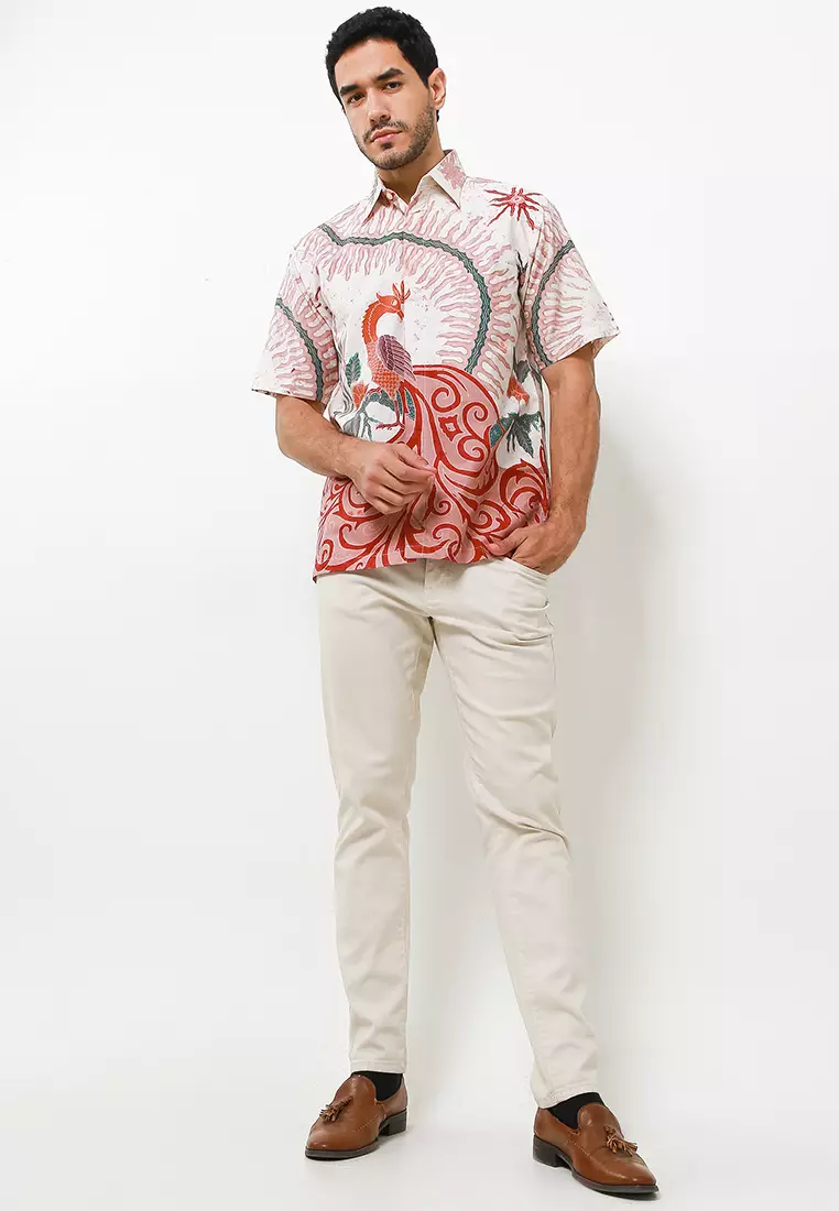 Pranadipa Kemeja Batik Tulis Premium Pria Casual Modern Lengan Pendek