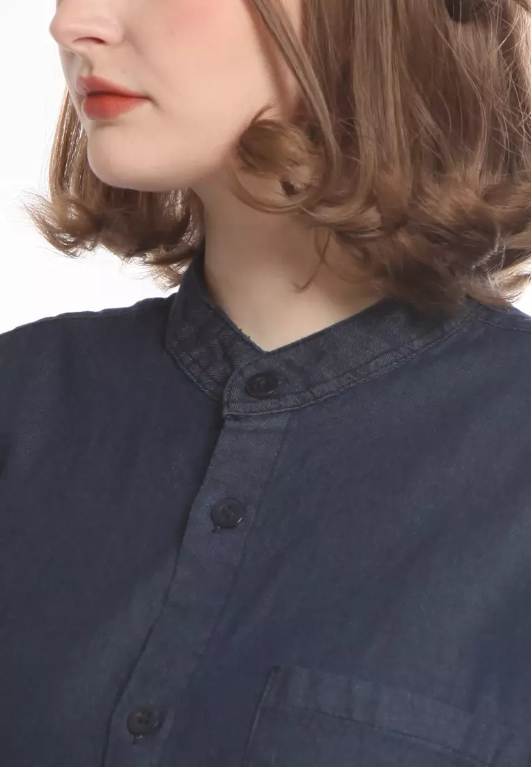 Tunik Denim Krah Mandarin KT282308