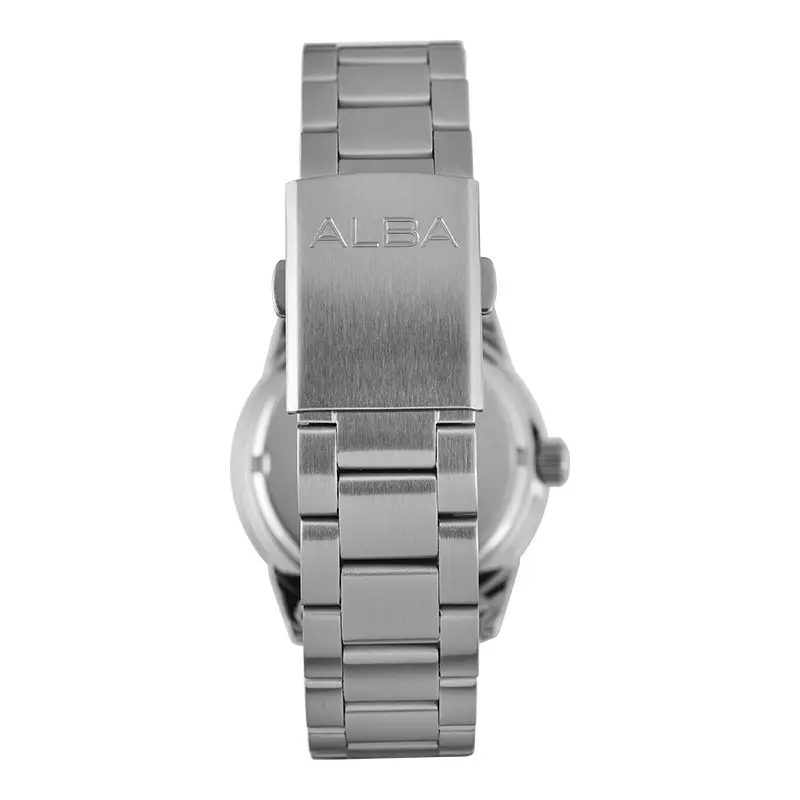 Jam Tangan Pria Alba Active AS9U85X1 Men Black Dial Stainless Steel Strap