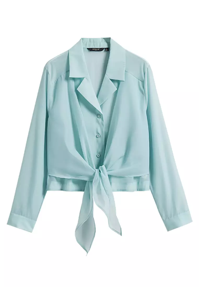 Long Sleeve Tie Front Shirt