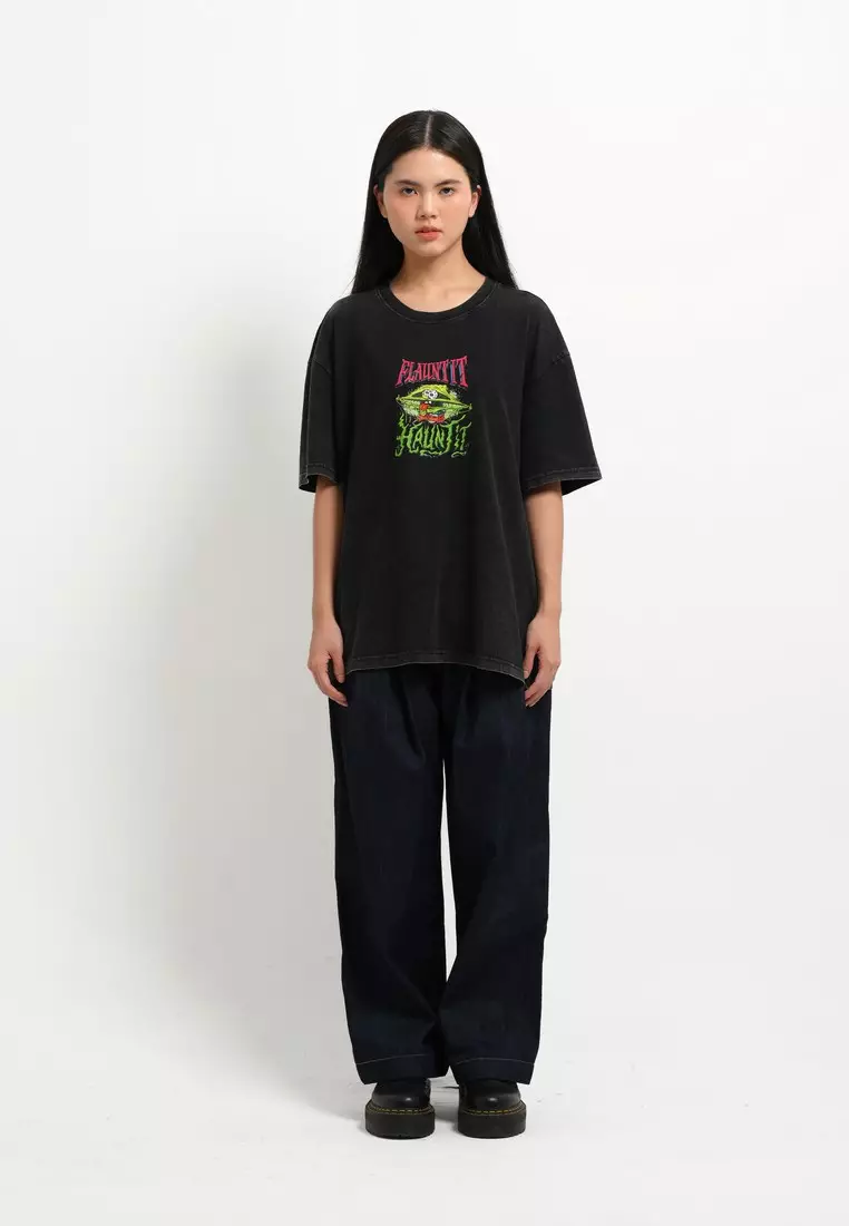 3Second Kaos Unisex Lengan Pendek Relaxed Fit Katun Poe Patchy 270125