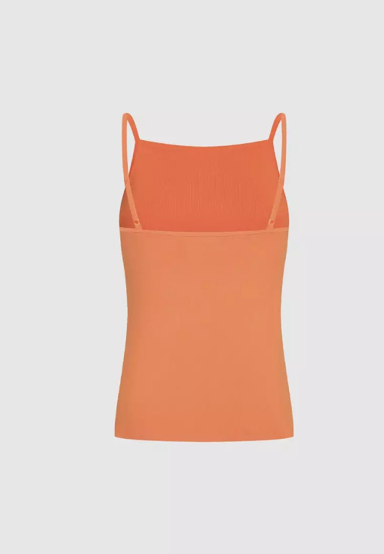 Solid Shelf Bra Cami - Orange