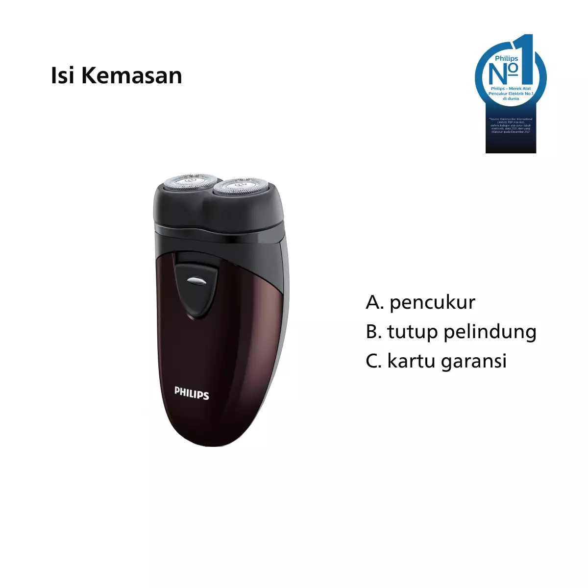 Philips Travel Shaver PQ206/18 Pencukur Jenggot & Kumis