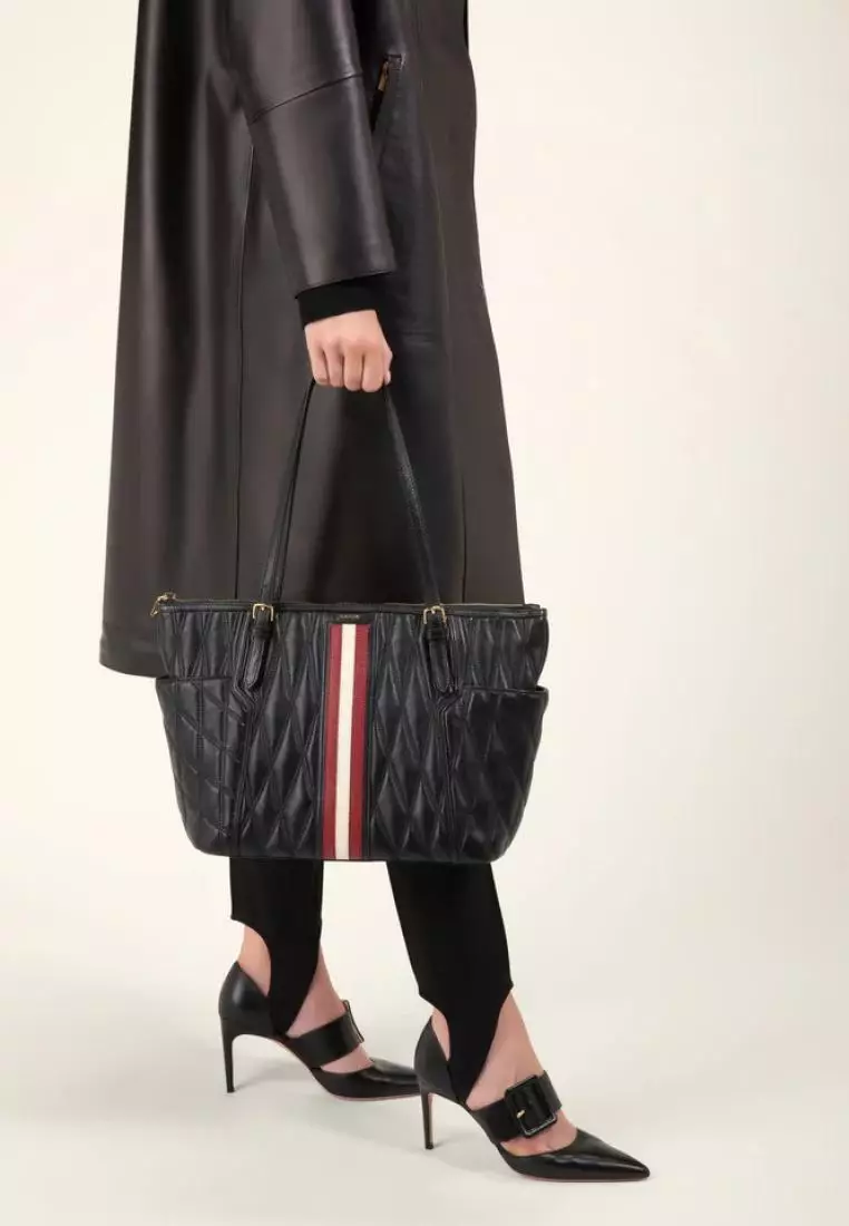 Bally Damirah Leather Tote Bag Black