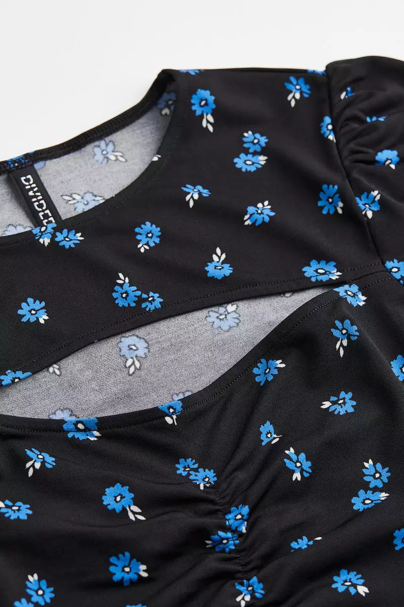 Gathered cut-out dress