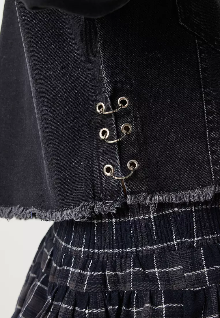 Washed Crop Denim Jacket