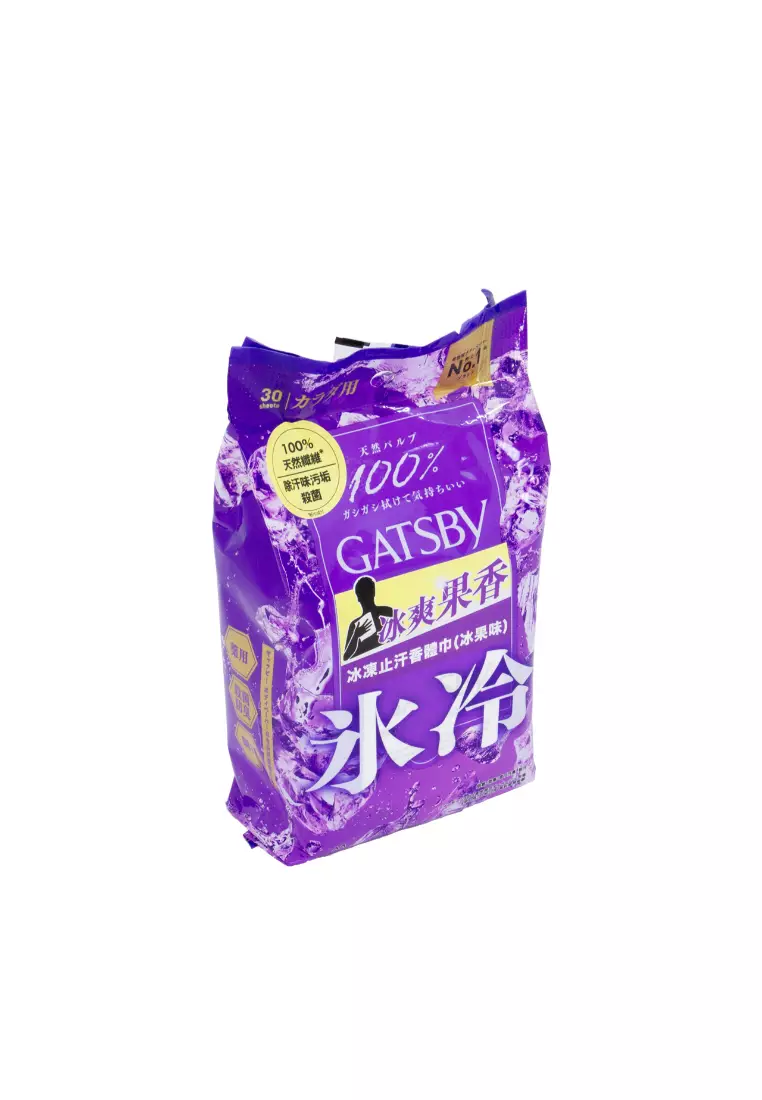 Gatsby Ice-Type Deo Body Paper Ice Fruity (30PCS)