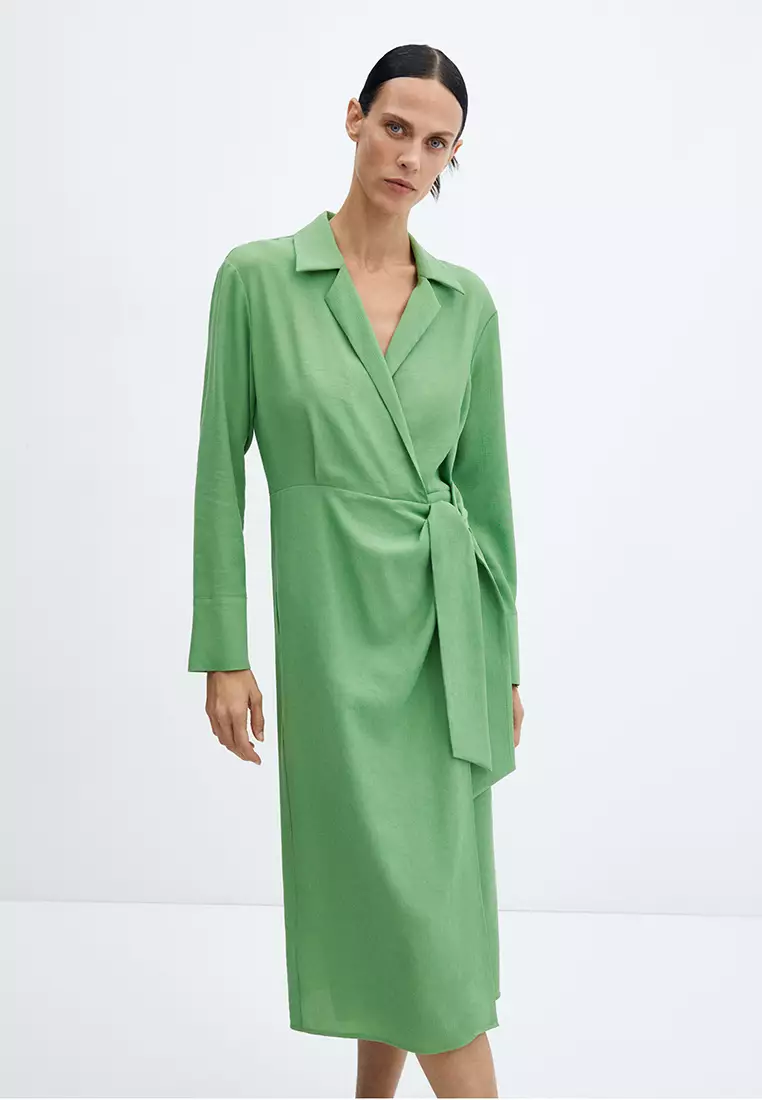 Mango Knot Detail Shirt Dress 2024 Buy Mango Online ZALORA