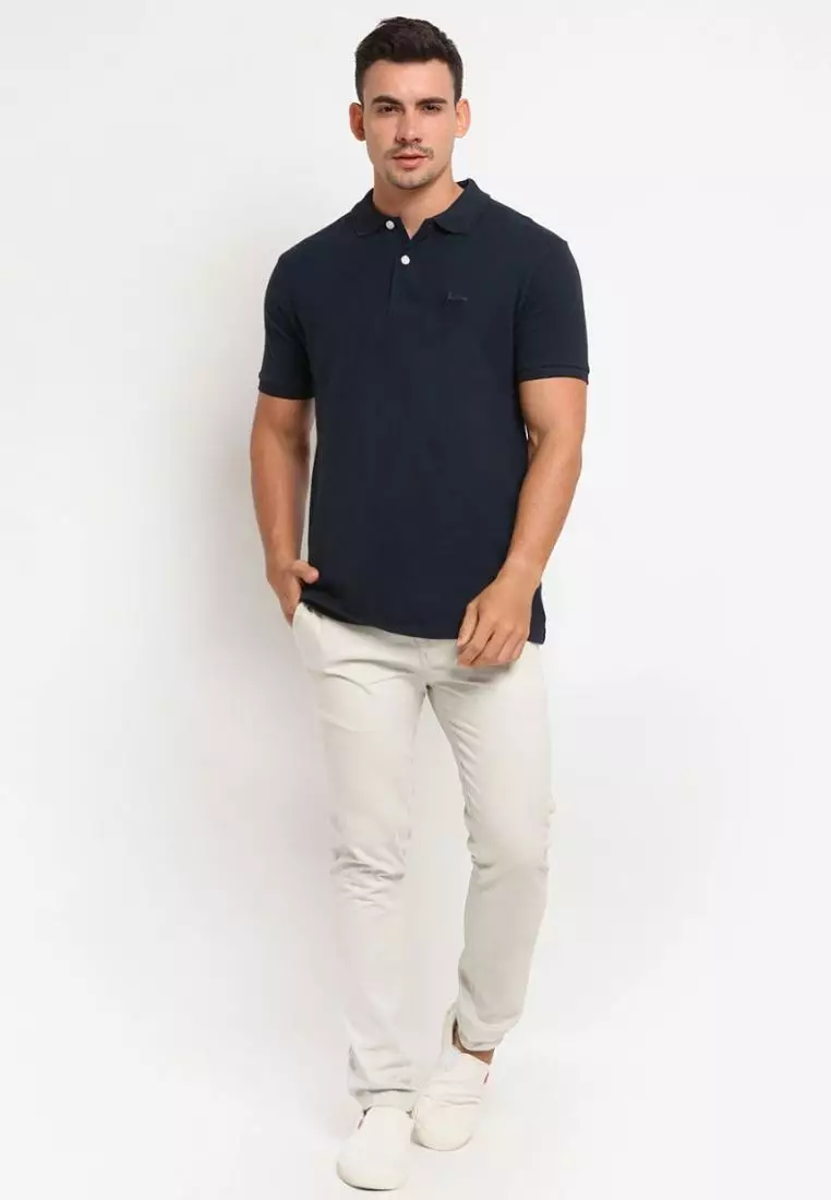 Hammer Men Basic Polo | Kaos Kerah Pria Regular Lengan Pendek Navy Z1PO001N1