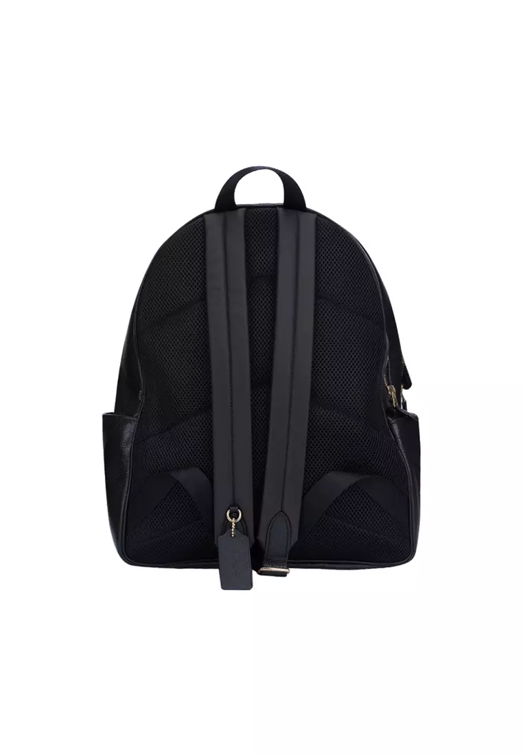 Coach leather shop backpack black