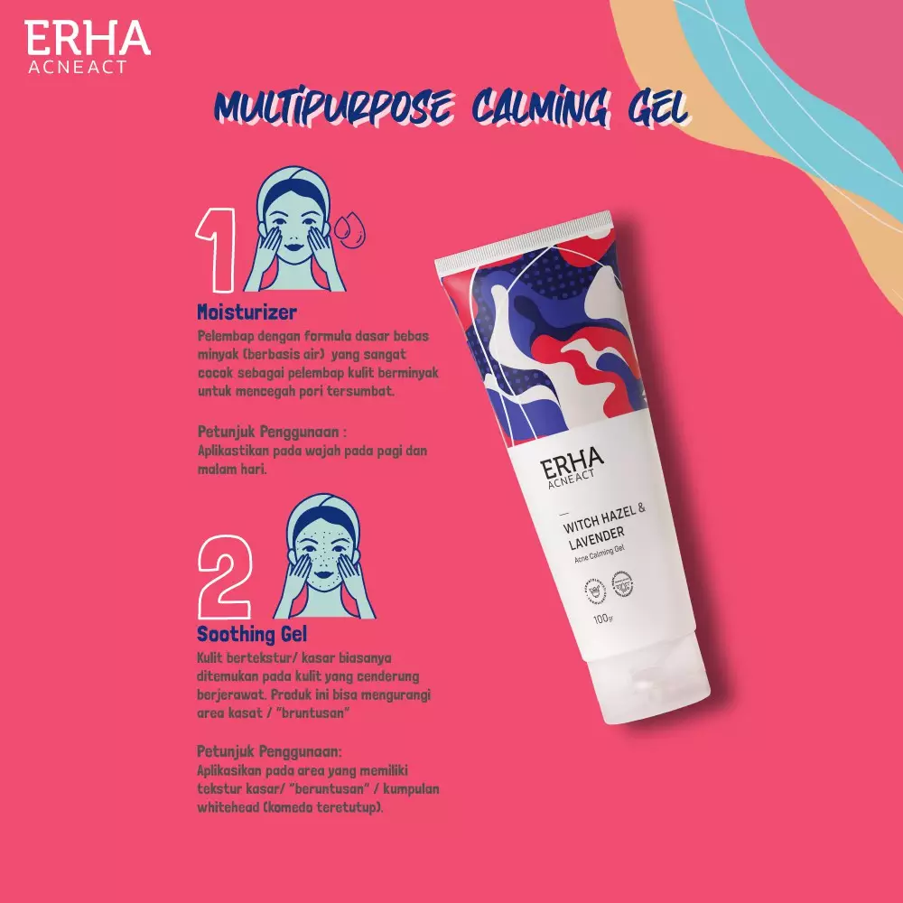 ERHA Acneact Witch Hazel & Lavender Acneact Calming Gel 100G - Pelembab Wajah