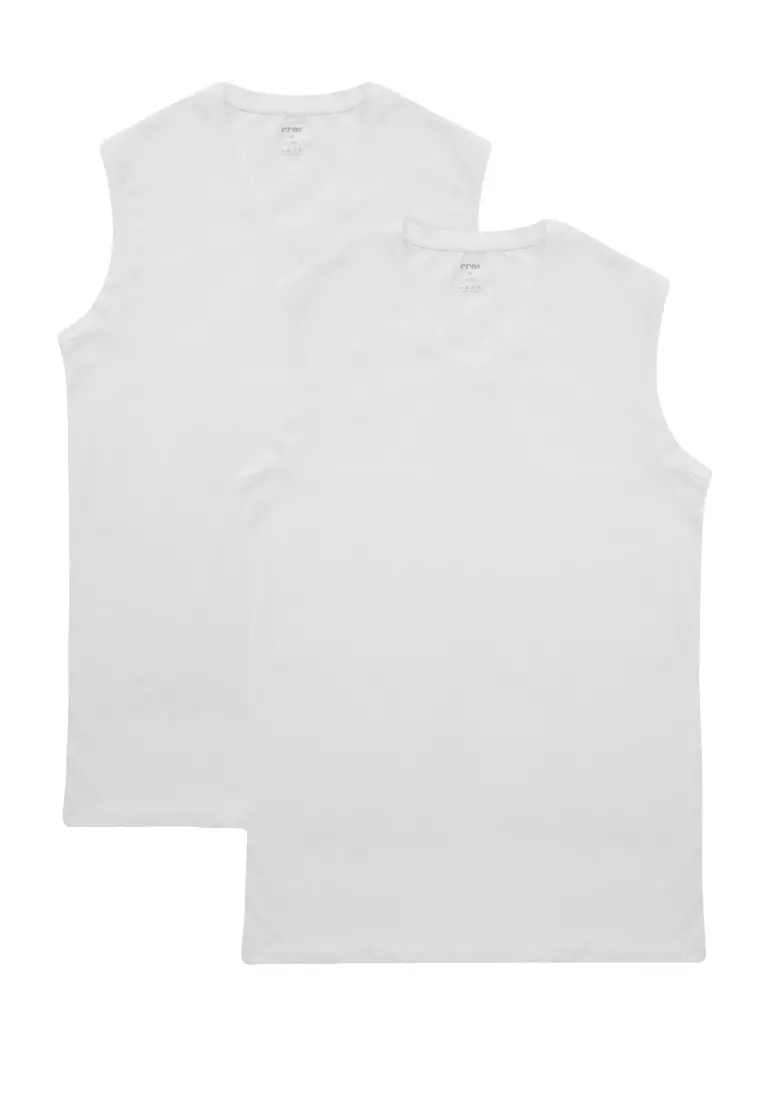 Buy EROS White Shapewear Tanktop, Horizontal Striped, U-Neck, Slim Fit,  Sleeveless Underwear for Men 2024 Online