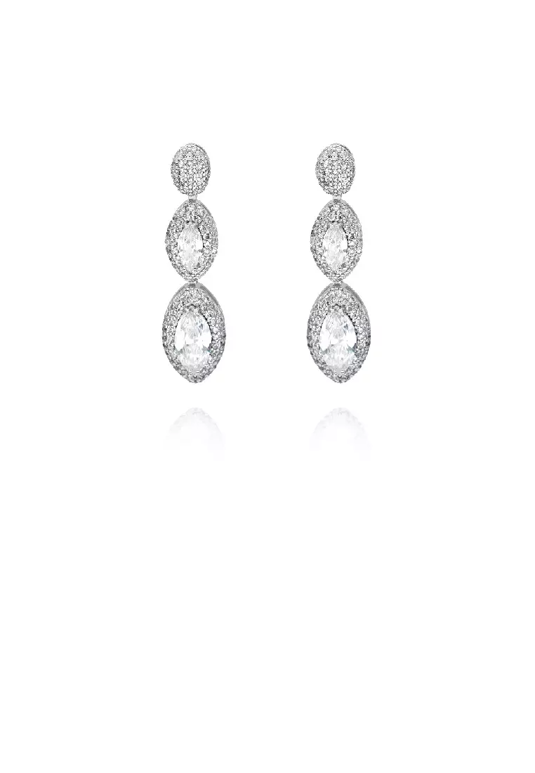 White tassel drop earrings online