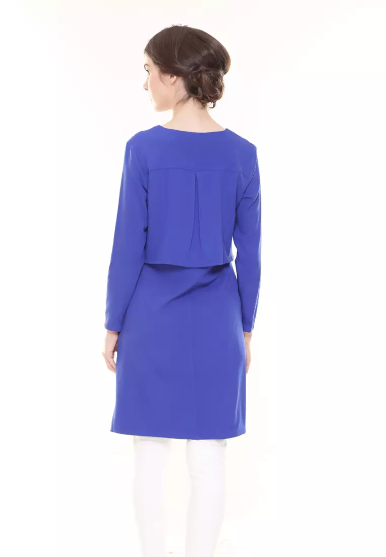 Aubrey Long Top Nursing Friendly in Royal Blue