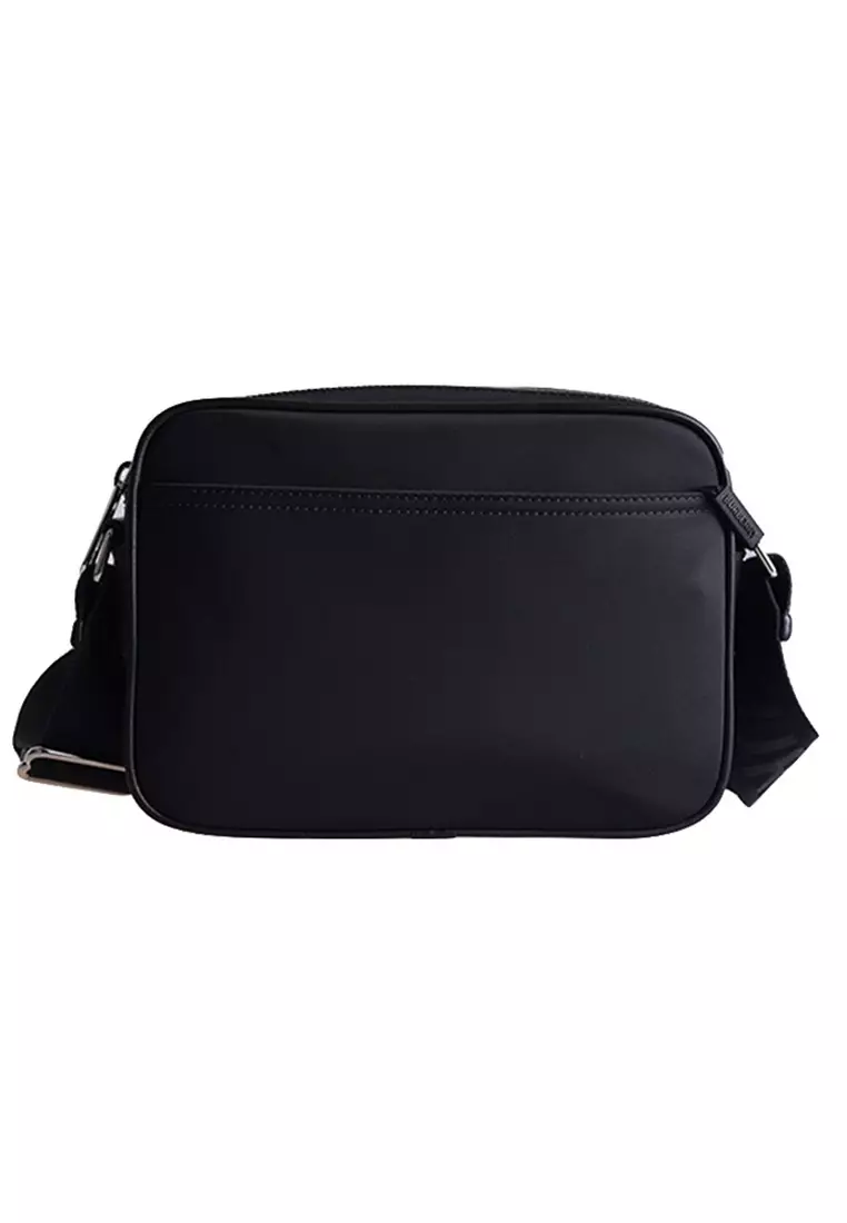 ECONYL Nylon Logo Print Paddy Crossbody Bag for Men in Black