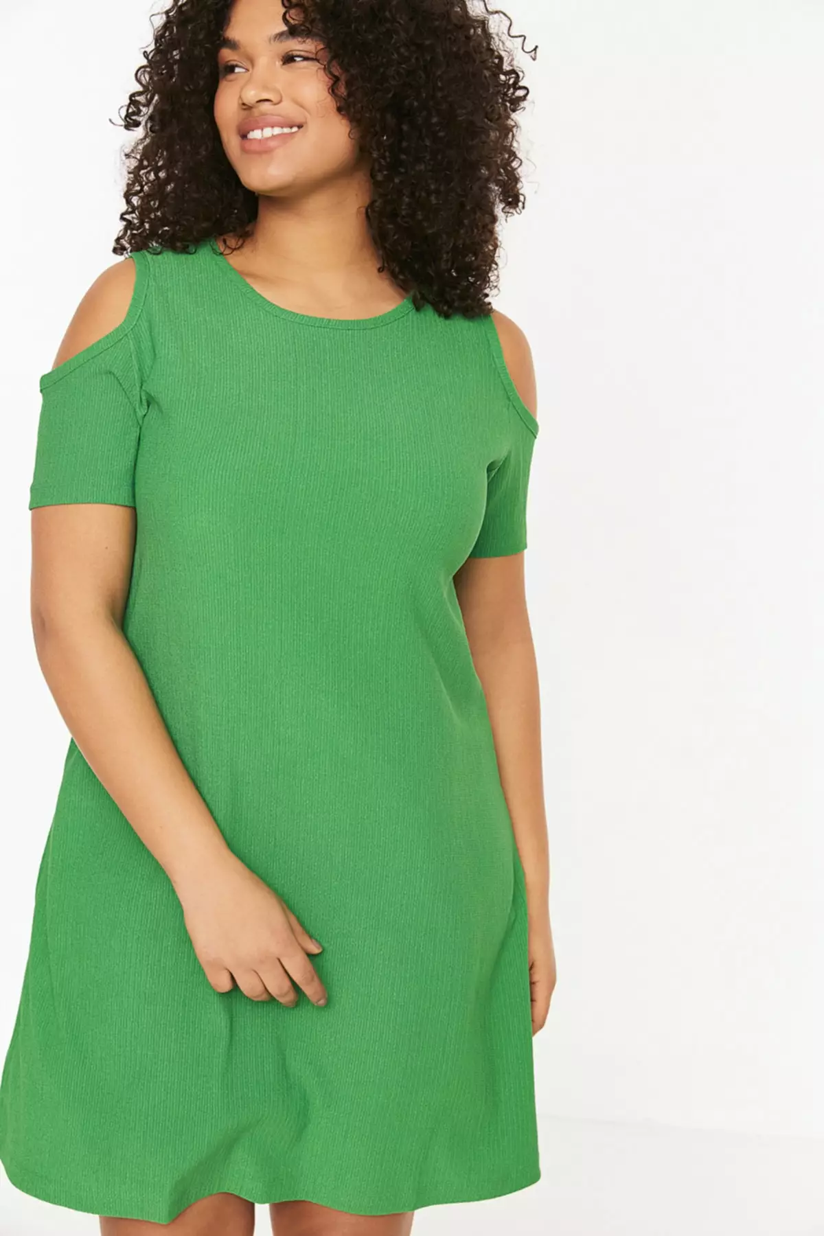 Plus Size Cold Shoulder Mini Dress