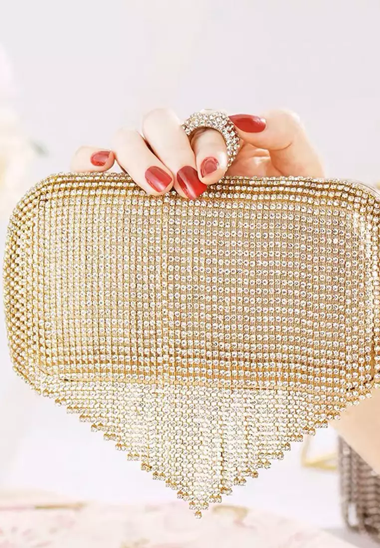 gold chain clutch bag