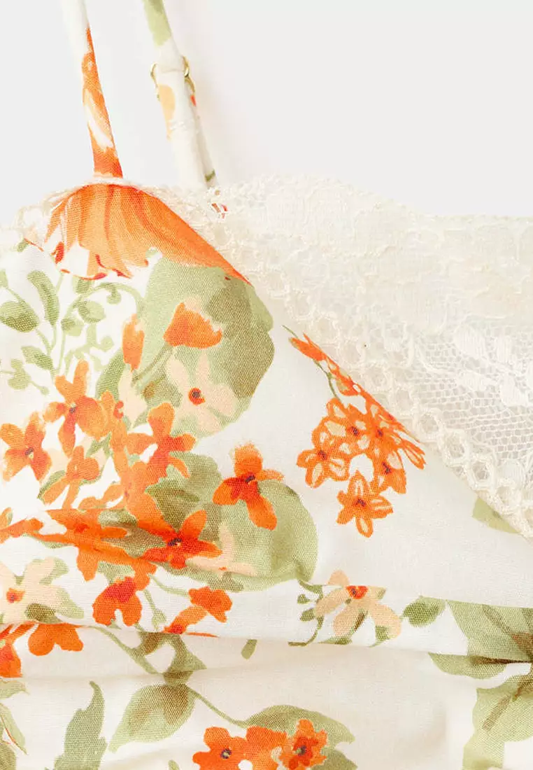 Draped Floral Top