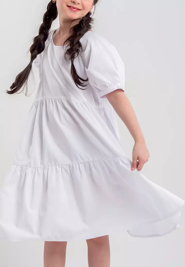 Treehouse Kids Zenaya Dress With Puff Sleeves
