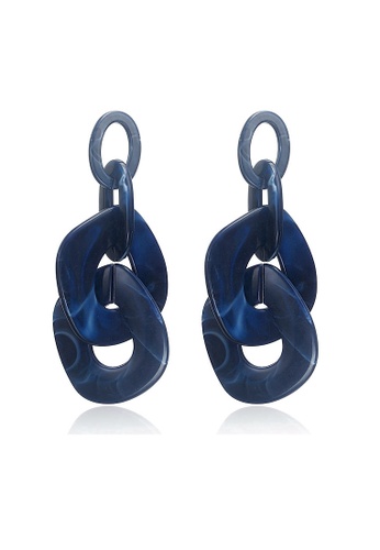 Glamorbit blue Large Blue Chain Statement Earrings 85CEAACDC9EC0DGS_1