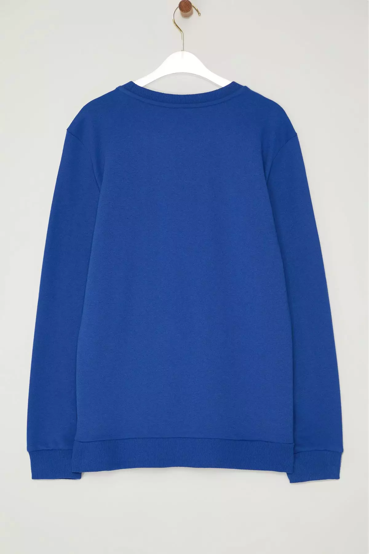 Indigo Regular/Normal Cut Crew Neck Etamine Animal Embroidered Sweatshirt TMNAW25SW00158