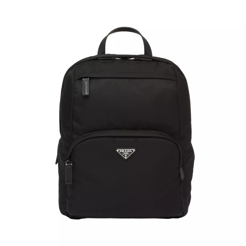 Jual Prada Prada Triangle Logo Re-Nylon Saffiano Leather Backpack Black ...