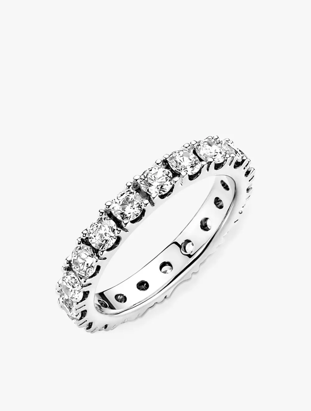 Sterling silver ring with clear cubic zirconia