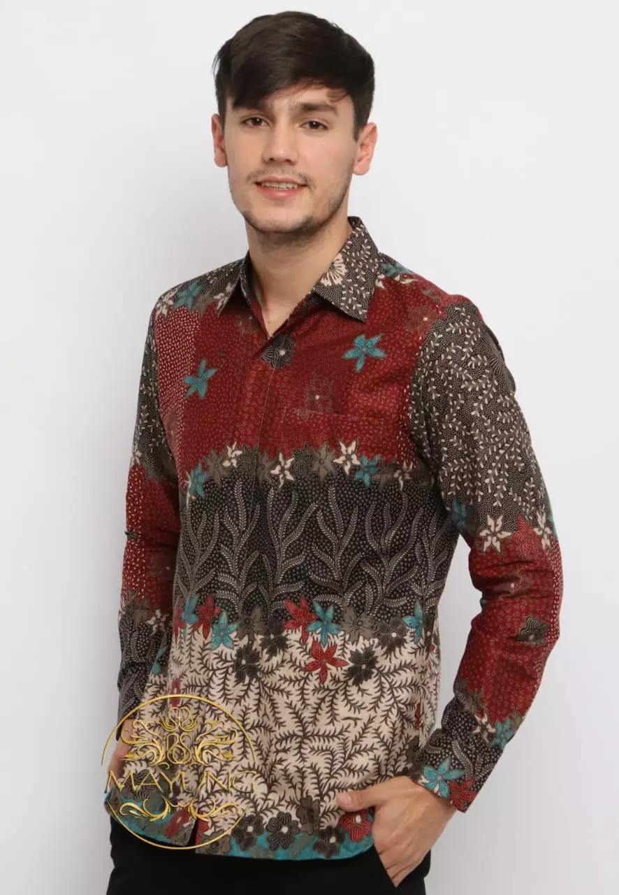 Samba Kemeja Batik Pria Premium Slimfit Modern Lengan Panjang