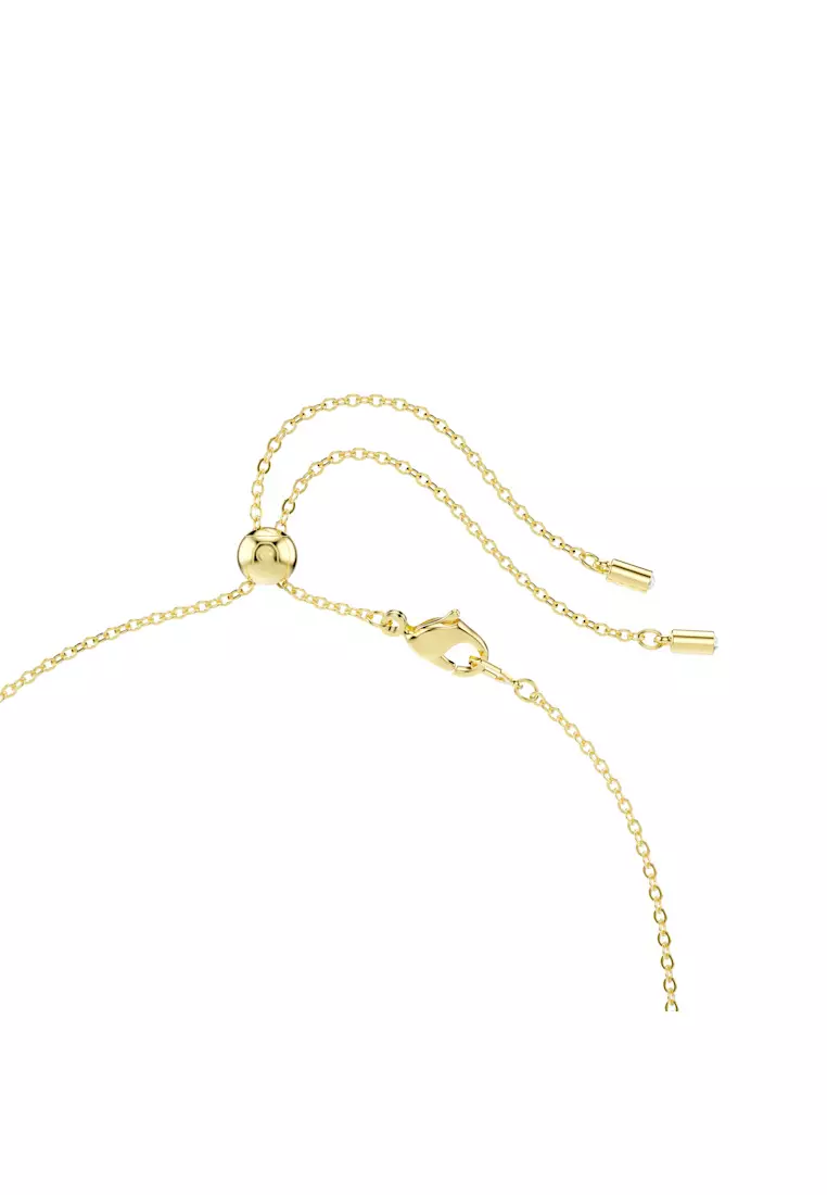 Constella necklace, Mixed cuts, Green, Gold-tone plated