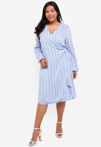 Shop Vero Moda Ida Long Sleeve Below Knee Dress Curve Online On