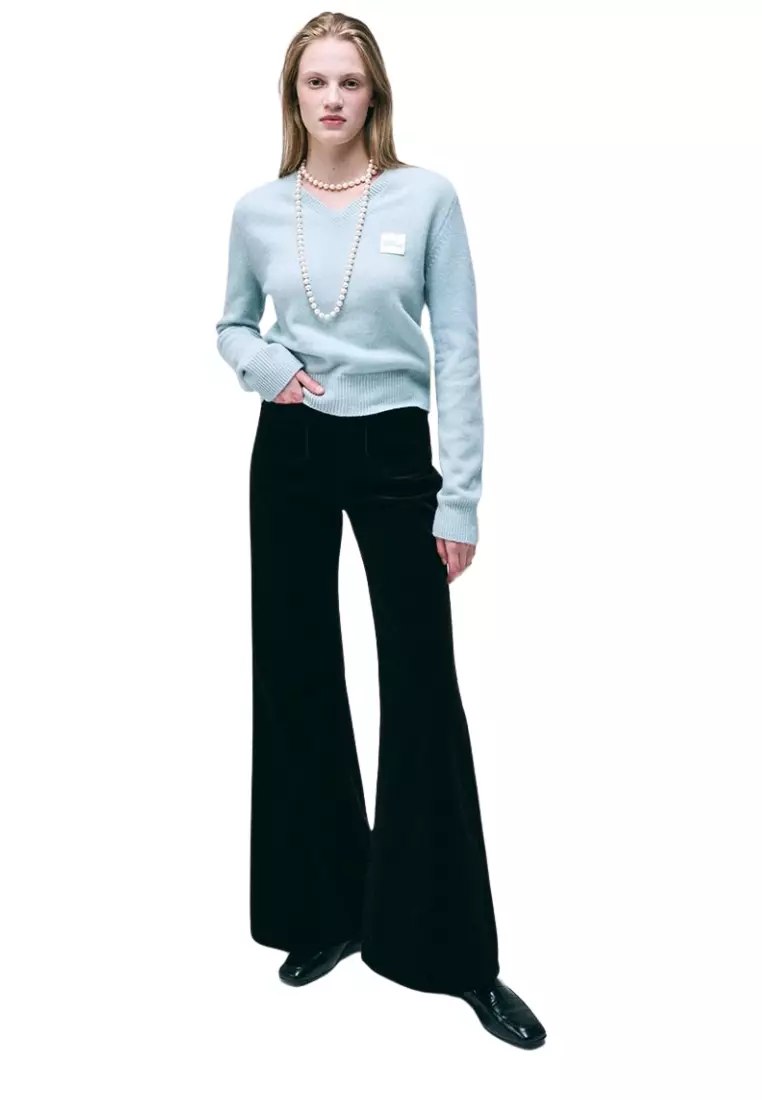 Raccoon Blended V Neck Square Logo - Mint