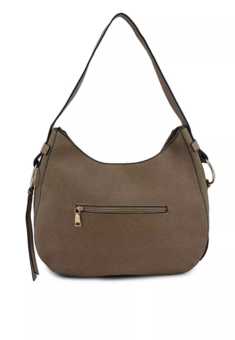 Duo-Texture Convertible Shoulder Bag