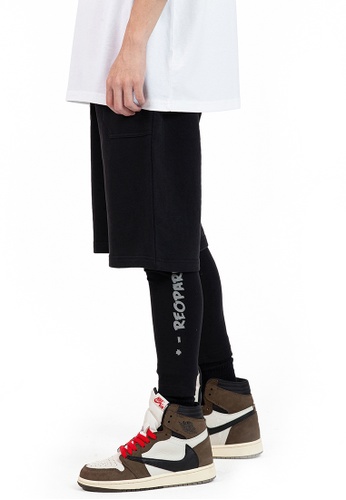 線上選購reoparudo Reoparudo 塗鴉版反光印花緊身長襪褲 黑色 Zalora台灣