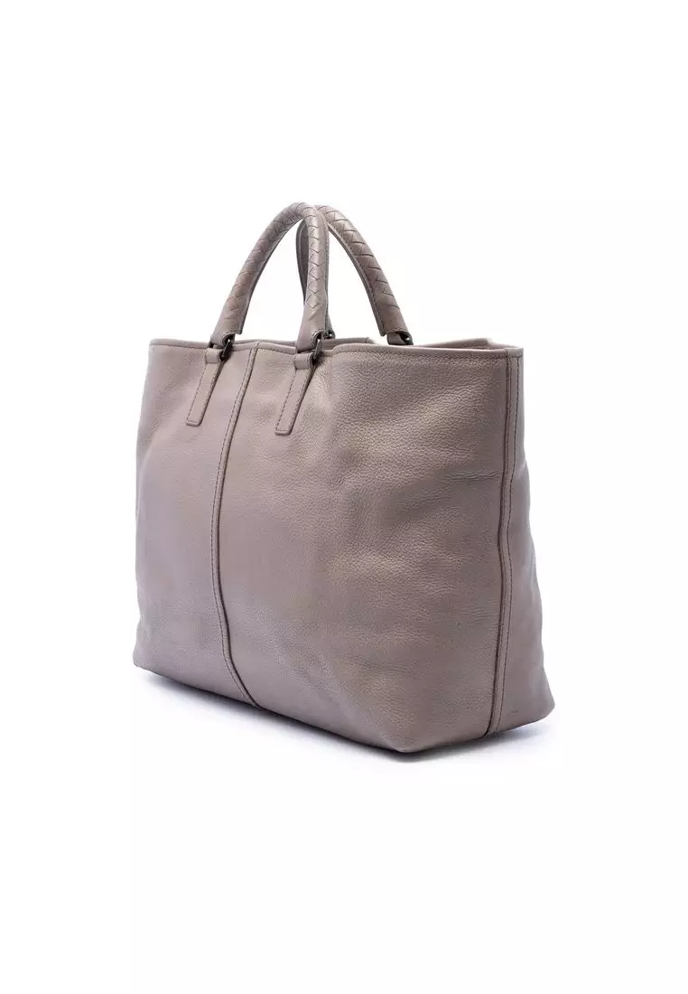 Pre-Loved Bottega Veneta Calfskin Intrecciato Handle Tote