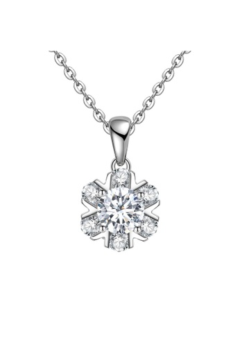 Her Jewellery silver CELÈSTA Moissanite Diamond - Mon Fleur Pendant (925 Silver with 18K White Gold Plating) by Her Jewellery 50D77AC37C4636GS_1