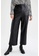 DeFacto black Faux Leather High Waisted Wide Leg Capri Trousers B6E7AAA438B14EGS_3