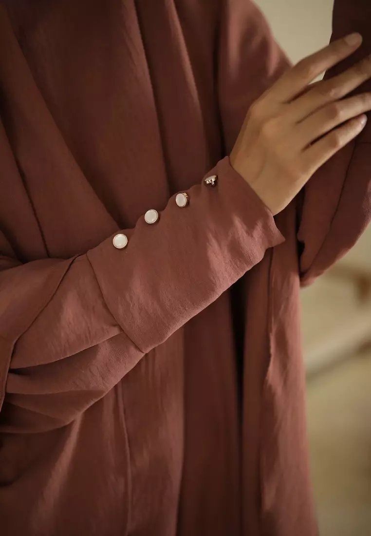 Cotton Bee - Yadira Abaya | Dress Gamis Muslimah Khimar - Burnt Brick