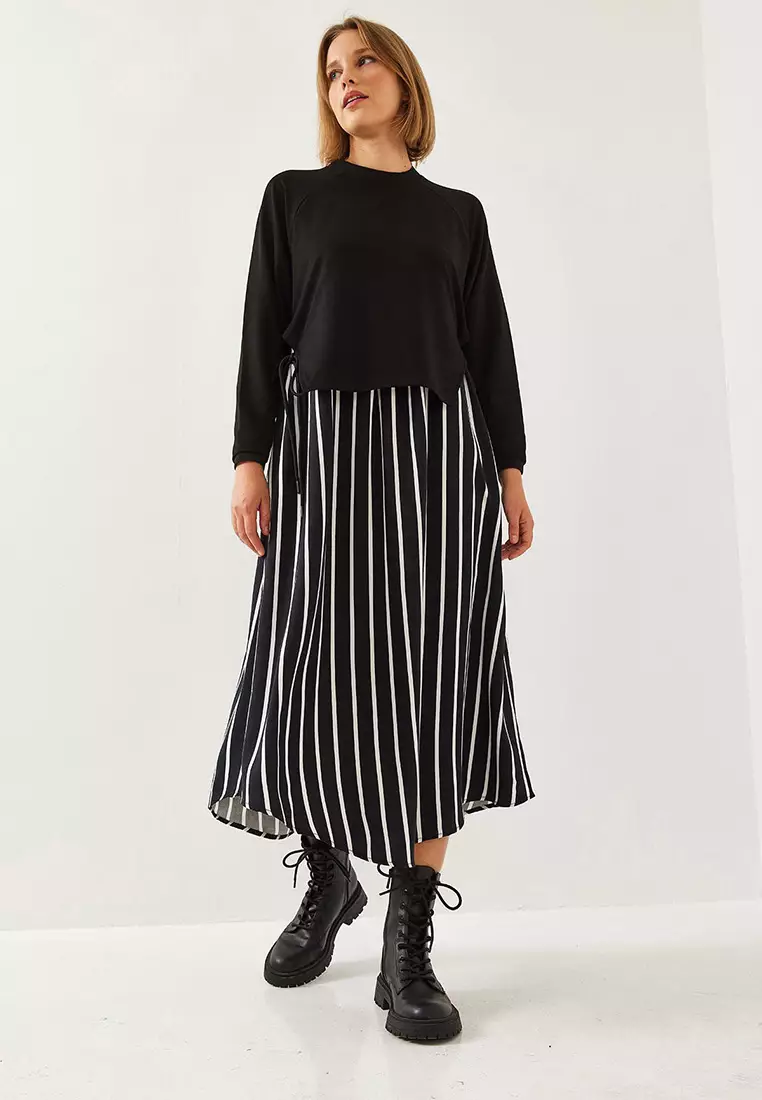 Women's Side Tie Skirt Print Long Sleeve Dress 60351251