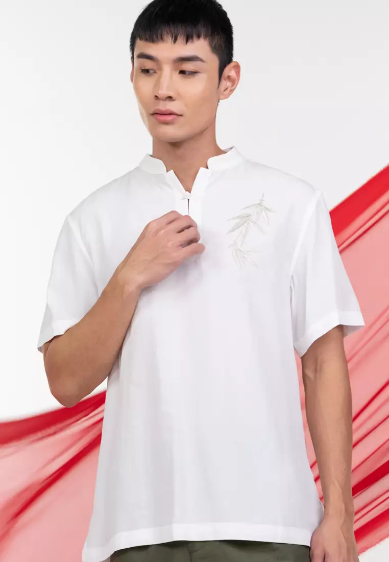 white polo chinese collar