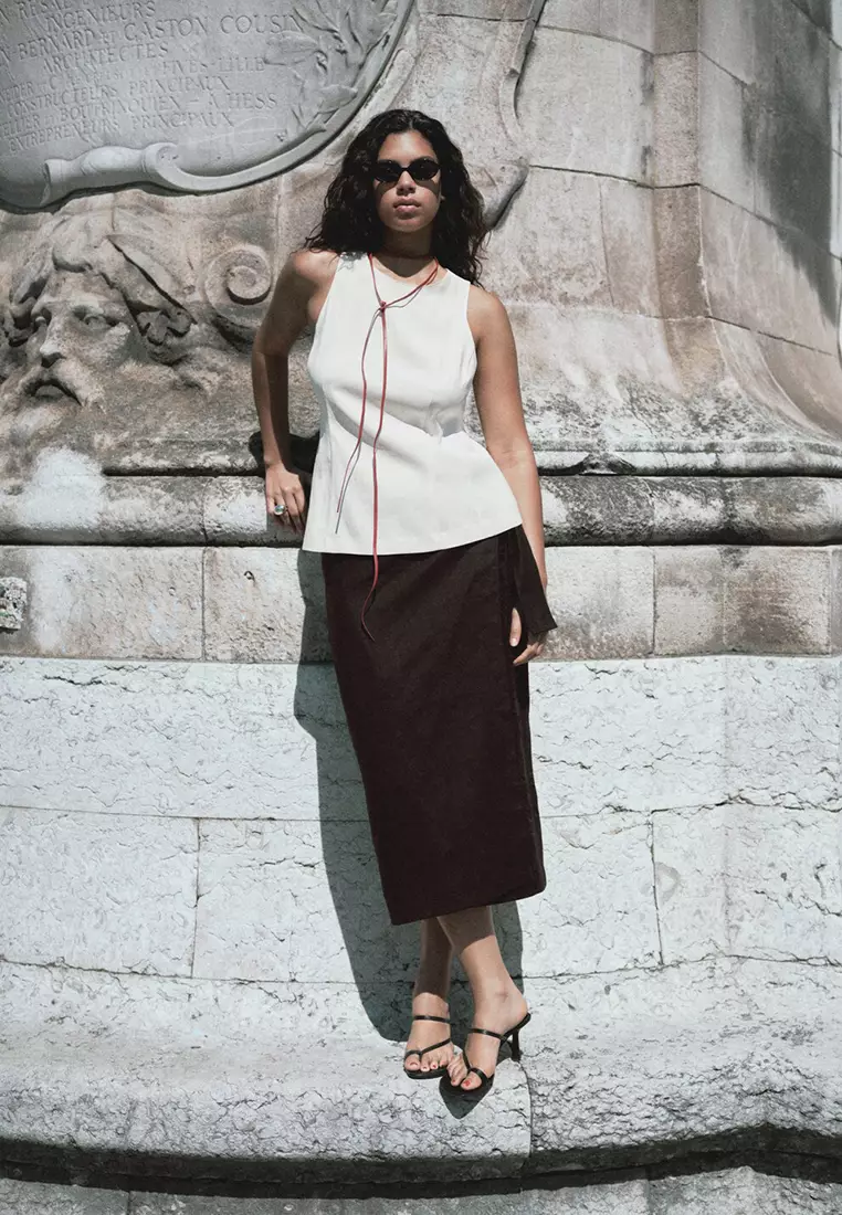 Halter-Neck Flared Top